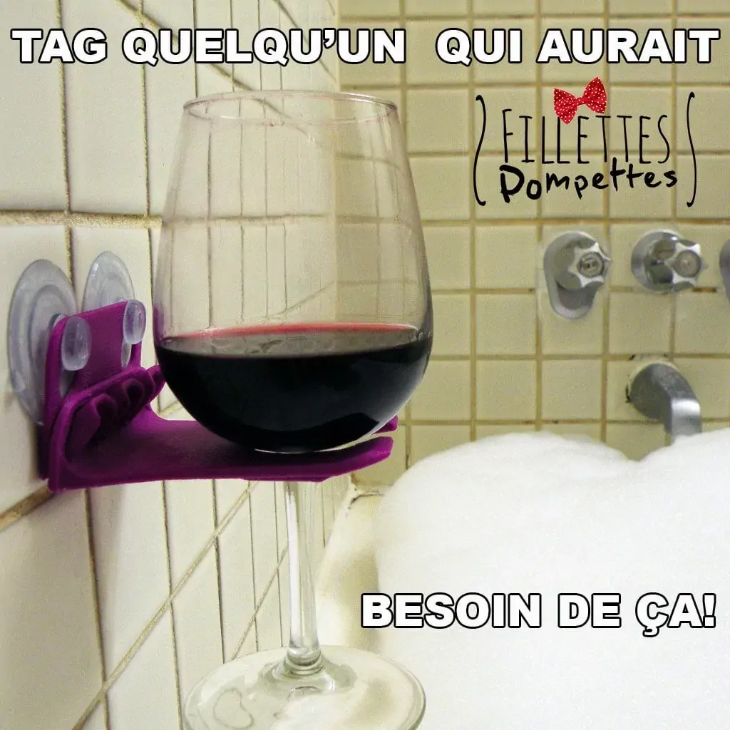 Porte verre de vin pour le bain – Fillettes Pompettes