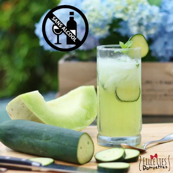 COCKTAIL AU MELON MIEL ET CONCOMBRE – Sans Alcool –  Fillettes Pompettes