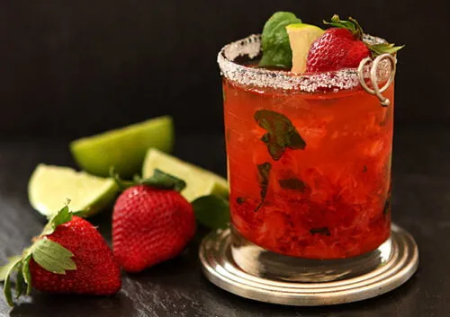 Margarita fraise basilic