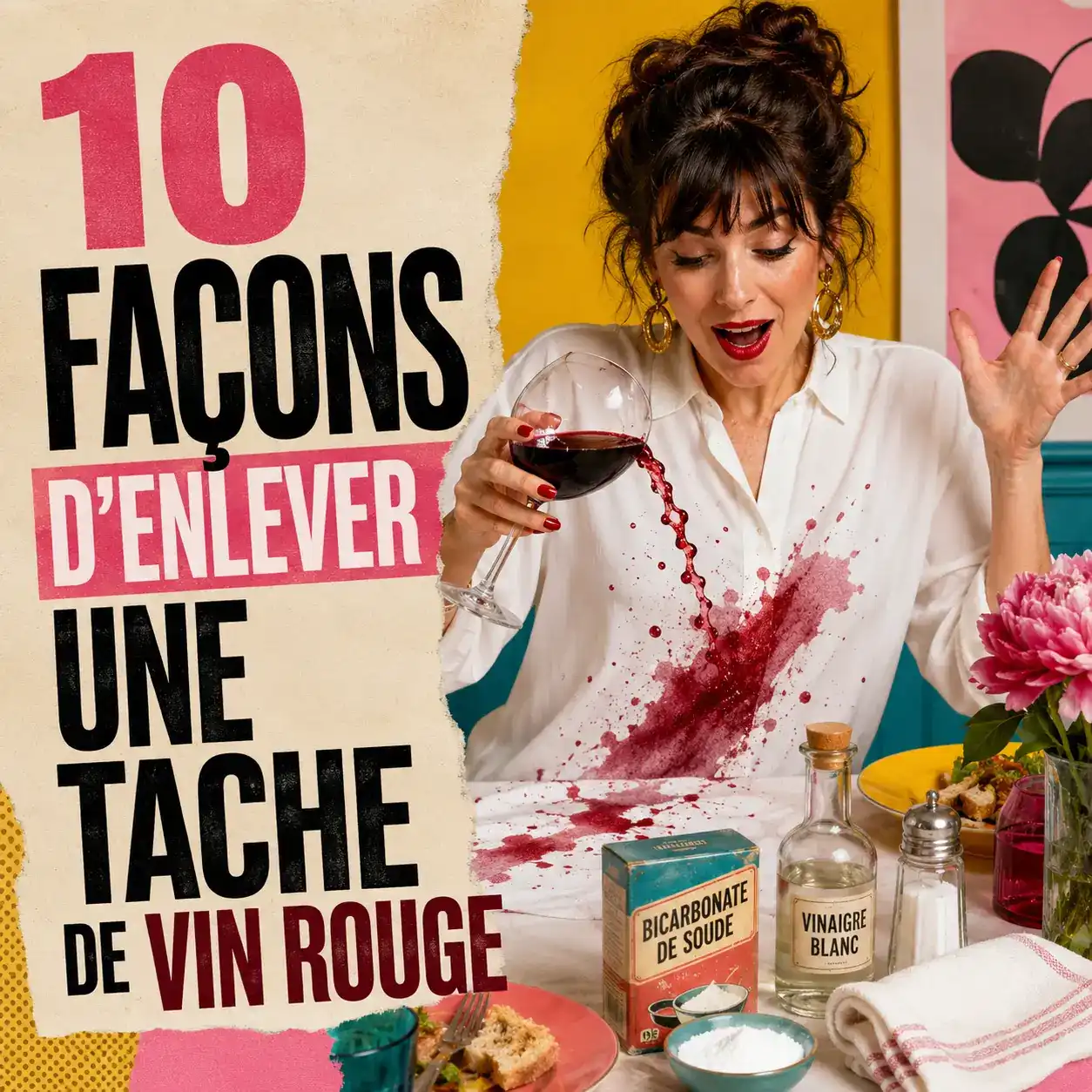 10 MÉTHODES EFFICACES POUR ENLEVER UNE TACHE DE VIN ROUGE