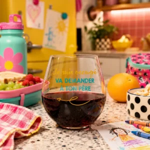 Collant à verre de vin ''Va demander à ton père''