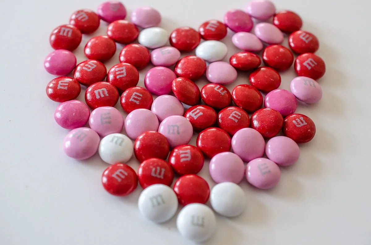 Offre toi des M& M pour la St-Valentin!