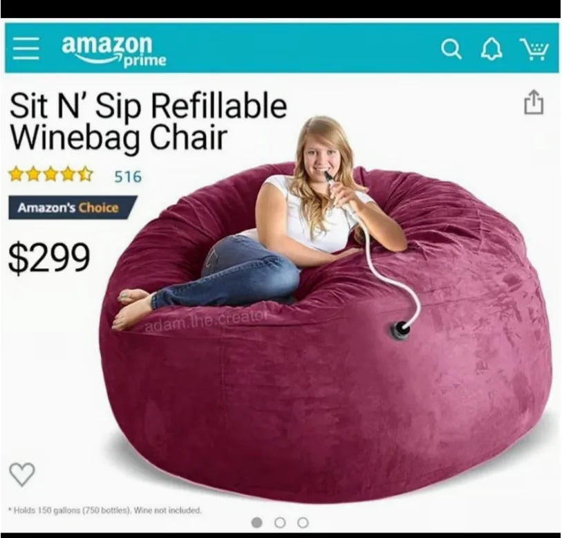 Le Sit N&rsquo; Sip la chaise de vin remplissable